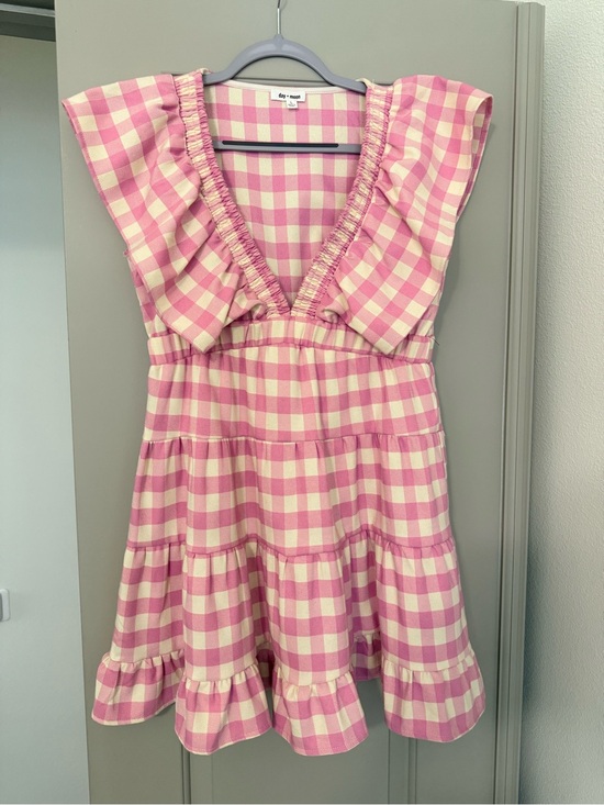 Day + Moon Dresses & Skirts - Day Dream Pink Gingham Ruffle Mini Dress